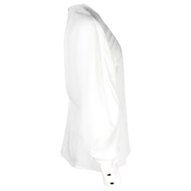 Victoria Beckham-Victoria Beckham mangas drapeadas em viscose branca-Branco