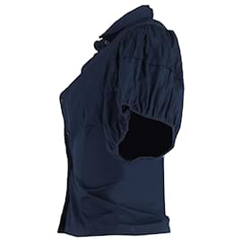 Prada-Camicia Prada con maniche a palloncino in cotone Blu Navy-Blu,Blu navy