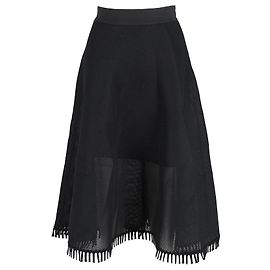 DKNY Mesh-Midirock aus schwarzem Polyester Schwarz