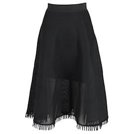 Dkny-Falda midi de malla DKNY en poliéster negro-Negro