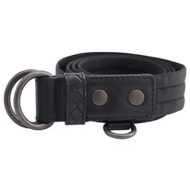 Cinto tecido Bottega Veneta em lona preta Preto