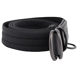 Bottega Veneta-Bottega Veneta Woven Belt in Black Canvas-Black