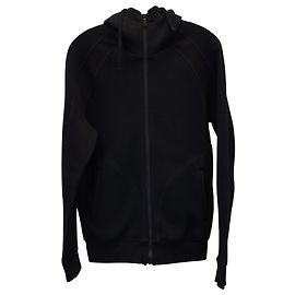 Bottega Veneta Kapuzenpullover mit Reißverschluss aus schwarzer Baumwolle Schwarz