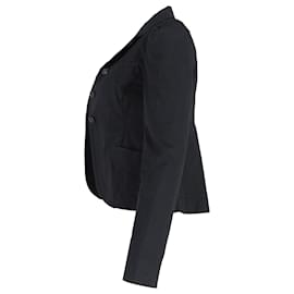 Miu Miu-Blazer justo Miu Miu em algodão preto-Preto