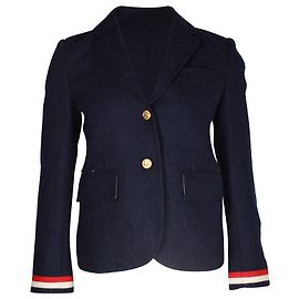 Thom Browne Single Breasted Blazer in Navy Blue Wool Navy blue