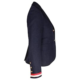 Thom Browne-Thom Browne Single Breasted Blazer in Navy Blue Wool-Navy blue