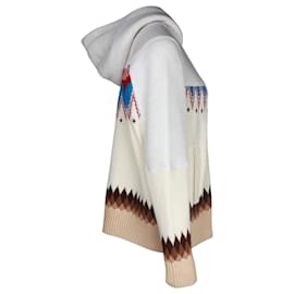 Sacai-Sacai Nordic Hoodie com zíper em algodão multicolorido-Multicor