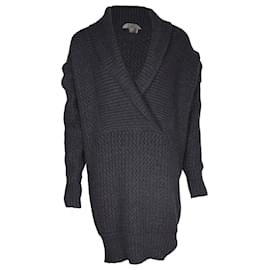 Stella Mc Cartney-Stella McCartney Cardigan robusto tricotado em lã cinza escuro-Cinza
