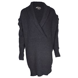 Stella Mc Cartney Stella McCartney Grobstrick-Cardigan aus dunkelgrauer Wolle Grau