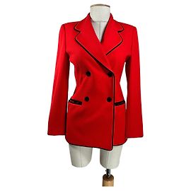 Escada Margaretha Ley Wool Blazer Red Red