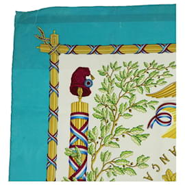 Hermès-HERMÈS CARRÉ 90 LIBERTE EGALITE FRATERNITE REPUBLIQUE FRANCAISE Foulard Auth 53284-Blanc,Autre
