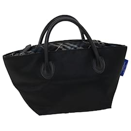 Burberry-BURBERRY Nova Check Blue Label Sac à main Nylon Noir Auth cl733-Noir