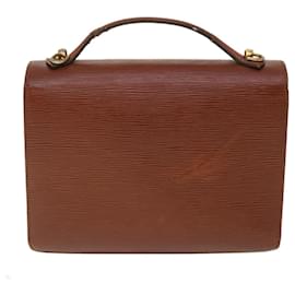 Louis Vuitton-LOUIS VUITTON Epi Monceau Hand Bag Brown M52123 LV Auth 52984-Brown