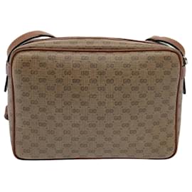 Gucci-GUCCI Micro GG Canvas Web Sherry Line Shoulder Bag Beige Red 007 904 Auth ep1647-Red,Beige