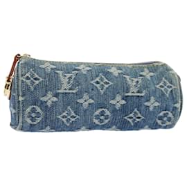 Louis Vuitton-LOUIS VUITTON Monograma Denim Trousse Speedy GM Bolsa Azul M95081 Autenticação de LV 53891-Azul