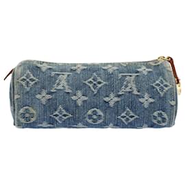 Louis Vuitton-LOUIS VUITTON Monograma Denim Trousse Speedy GM Bolsa Azul M95081 Autenticação de LV 53891-Azul