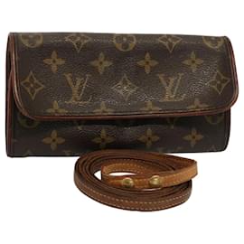 Louis Vuitton-LOUIS VUITTON Monogram Pochette Twin PM Shoulder Bag M51854 LV Auth yb368-Monogram