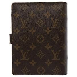 Louis Vuitton-LOUIS VUITTON Monogramm Agenda MM Tagesplaner Cover R20105 LV Auth 52548-Monogramm
