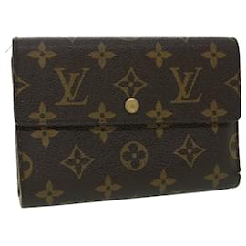 Louis Vuitton-Carteira LOUIS VUITTON Monograma Porte Tresor Etui Papie M61202 Autenticação de LV 53808-Monograma