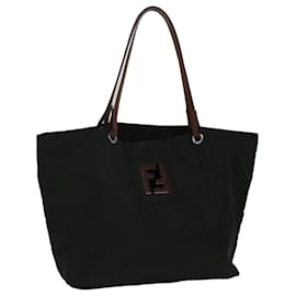 Fendi-FENDI Tote Bag Nylon Black Auth ep1709-Black