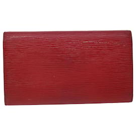 Louis Vuitton-Carteira Internacional LOUIS VUITTON Epi Porte Tresor Homem vermelho M63577 Autenticação de LV 53802-Vermelho,Outro