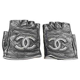 Chanel-Gloves-Black,Silvery