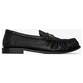 Saint Laurent os mocassins em enguia Preto