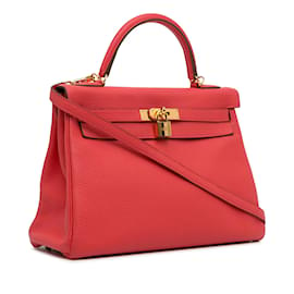 Hermès-HERMES Sacs à mainCuir-Rouge