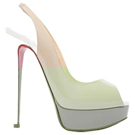 Christian Louboutin-Christian Louboutin Womens Lady Peep Grey / White EU 37.5 / Uk 4.5-Red