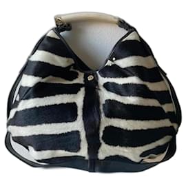 Yves Saint Laurent-vintage Yves Saint Laurent zebra Horn Bag-Black,White