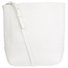 Bottega Veneta-White leather bucket bag-White