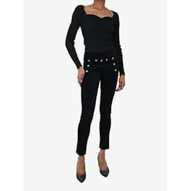 Veronica Beard-Pantalon en velours noir avec détail boutonné - taille W 26-Noir