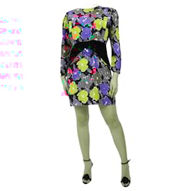 Autre Marque-Multicoloured floral open back mini dress - size UK 12-Multiple colors