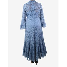 Valentino-Blue bejewlled lace dress - size-Blue