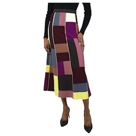 Victoria Beckham-Multicoloured colour-block midi skirt - size XS-Multiple colors