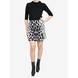 Autre Marque-Grey snow leopard mini skirt - size UK 8-Grey