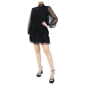 Valentino-Vestido preto de tule com bolinhas - tamanho IT 42-Preto
