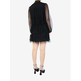 Valentino-Vestido negro de tul a capas con lunares - talla IT 42-Negro