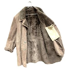 Autre Marque-vintage shearling peacoat size 54-Brown