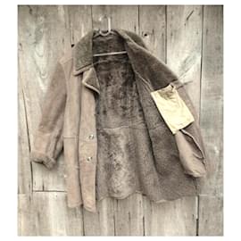 Autre Marque-vintage shearling peacoat size 54-Brown