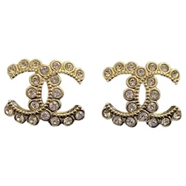 Chanel-Chanel CC gold earrings-Golden