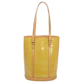 Louis Vuitton-LOUIS VUITTON Monogram Vernis Bucket GM Shoulder Bag Beige LV Auth 52995-Beige