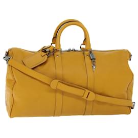 Louis Vuitton-LOUIS VUITTON Damier Infini Keepall Bandouliere 45 Bag Solar N41217 auth 53221-Other,Yellow