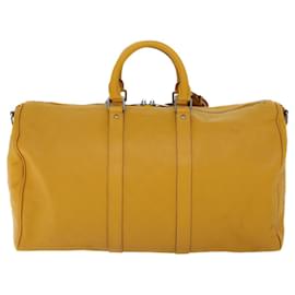 Louis Vuitton-LOUIS VUITTON Damier Infini Keepall Bandouliere 45 Bag Solar N41217 auth 53221-Other,Yellow