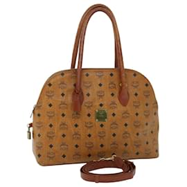 MCM-MCM Vicetos Logogram Hand Bag PVC Leather 2way Brown Auth 53750-Brown