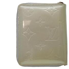 Louis Vuitton-LOUIS VUITTON Monogramm Vernis Bloom Geldbörse Gris M91044 LV Auth 53059-Andere