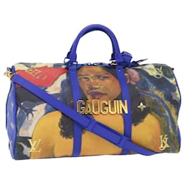Louis Vuitton-LOUIS VUITTON Masters Collection Keepall Bandouliere 50 Bolsa Gauguin Auth 52948NO-Azul marinho