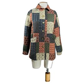 SéZane Will Dama Patchwork Oversized Jacquard Coat Multiple colors
