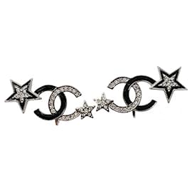 Chanel-Earrings-Silvery,Beige