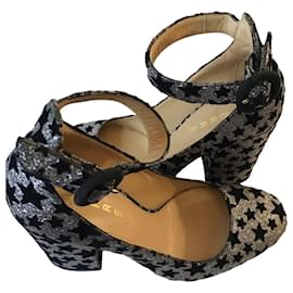 Autre Marque-zapatos de salón Lerre con purpurina-Negro,Plata